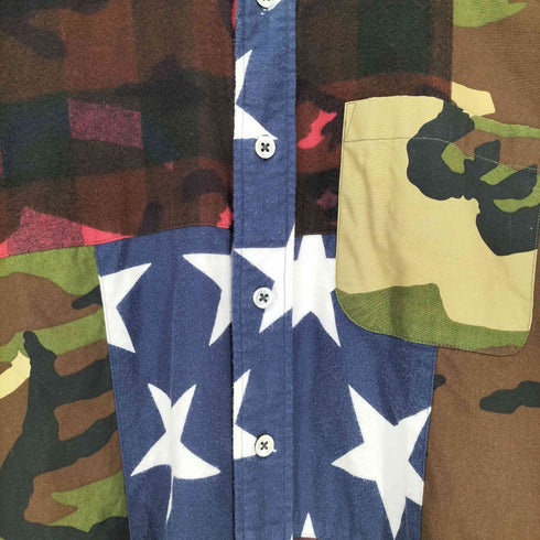 ソフネット SOPHNET. 総柄パッチワークネルシャツ メンズ JPN:S
