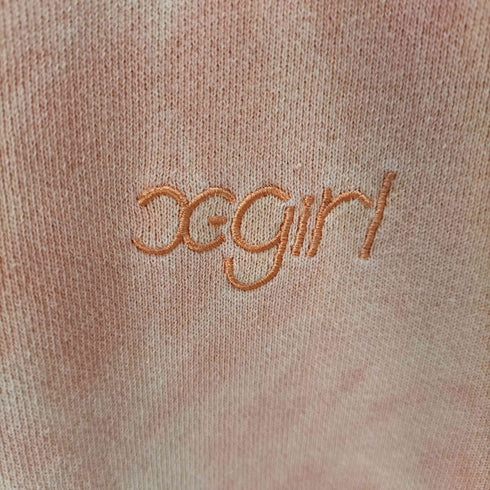 エックスガール X-girl BLEACHED SWEAT TOP ブリーチ加工クロップドスウェットプルオーバー レディース JPN:1