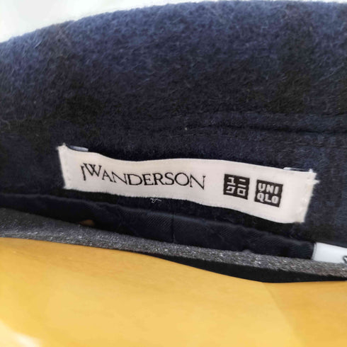 ユニクロジェイダブリューアンダーソン UNIQLO JW ANDERSON ナイロン混 チェックウールピーコート メンズ JPN:S