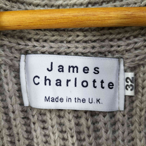 JAMES CHARLOTTE イギリス製 ウール くるみボタン ニットカーディガン レディース DE:32