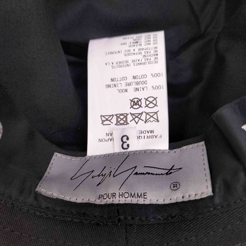 ヨウジヤマモトプールオム Yohji Yamamoto POUR HOMME シワギャバ 6枚ハギハット メンズ 3