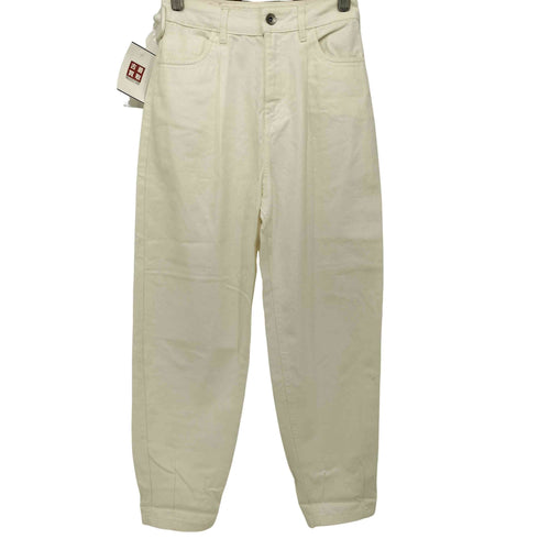 ザラ ZARA WHITE SLOUCHY JEANS レディース USA 0