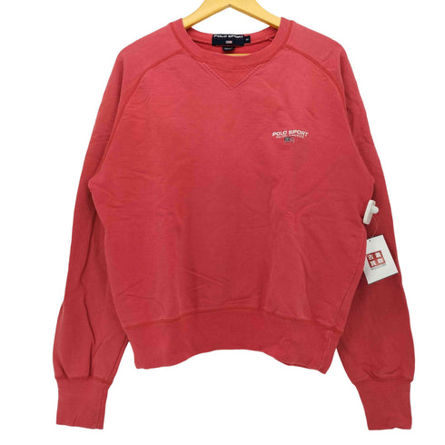 ポロスポーツラルフローレン POLO SPORT RALPH LAUREN 90S 星条旗ロゴ刺繍 ラグランスリーブ V字ガゼット クルーネック スウェット メンズ import:M