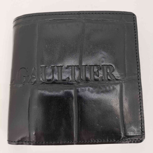 ジャンポールゴルチエ Jean Paul GAULTIER クロコ 型押し ロゴ刻印 コンパクトウォレット メンズ