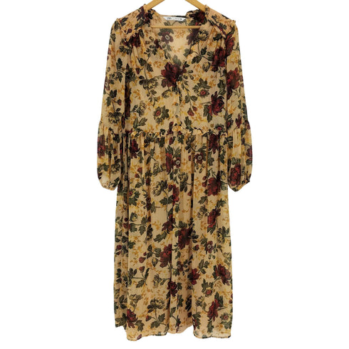 ザラ ZARA フラワープリント ワンピース レディース JPN:XS