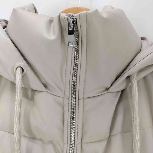 ザラ ZARA 中綿フェイクレザーブルゾンジャケット レディース import:XS