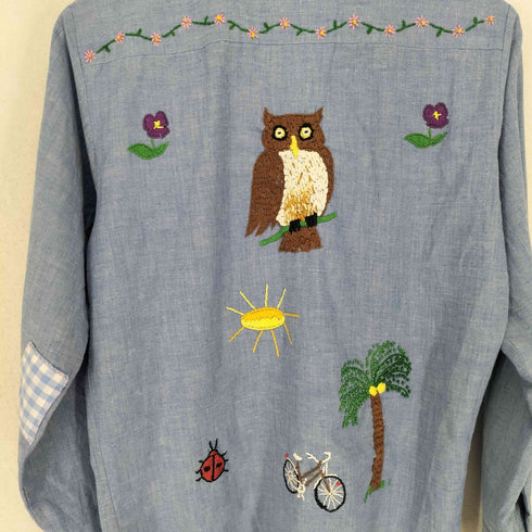 ジェーシーペニー JC Penney 70s NO-IRONタグ 刺繍デザインL/S シャツ メンズ 20