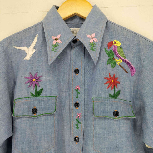 ジェーシーペニー JC Penney 70s NO-IRONタグ 刺繍デザインL/S シャツ メンズ 20