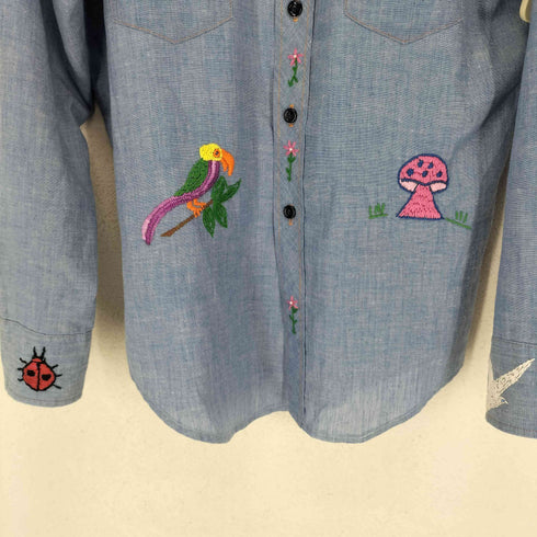ジェーシーペニー JC Penney 70s NO-IRONタグ 刺繍デザインL/S シャツ メンズ 20