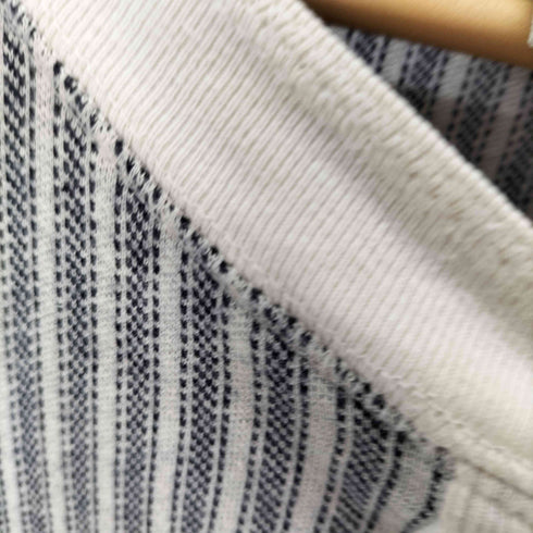 エディーバウアー Eddie Bauer 90S 白タグ L/S ストライプヘンリーネックTシャツ メンズ import:L