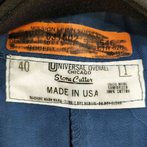 ユニバーサルオーバーオール UNIVERSAL OVERALL MADE IN USA ヘリンボーンヘリンボーンショップコート ワークコート メンズ US:40
