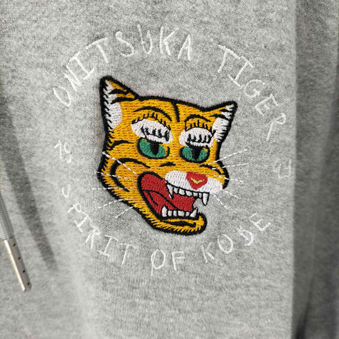 オニツカタイガー ONITSUKA TIGER SWEAT HOODIE 両面刺繍プルオーバーパーカー メンズ JPN:XL