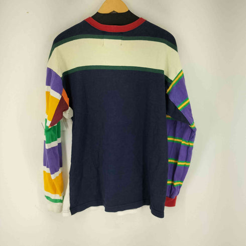 コロンビアニット COLUMBIAKNIT 90s USA製 クレイジーパターン ラグビーシャツ メンズ JPN:S