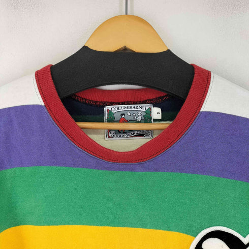 コロンビアニット COLUMBIAKNIT 90s USA製 クレイジーパターン ラグビーシャツ メンズ JPN:S