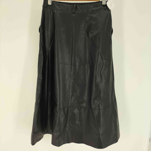 ザラ ZARA Faux Leather フェイクレザー フレア スカート レディース S