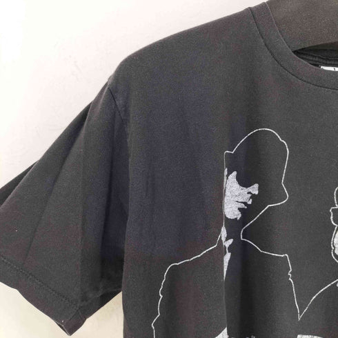 00s フロントメッセージプリントTシャツ 裾袖ダブル メンズ import:M