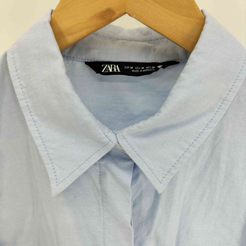 ザラ ZARA クロップド ポプリンシャツ レディース import:M