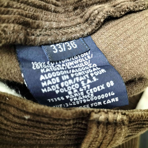 ポロバイラルフローレン Polo by RALPH LAUREN 90S KEATING PANT 太畝 コーデュロイ ノータック パンツ メンズ 33/36