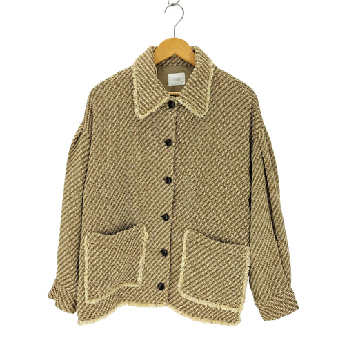 ローリーズファーム LOWRYS FARM フリンジツイードシャツジャケット レディース FREE