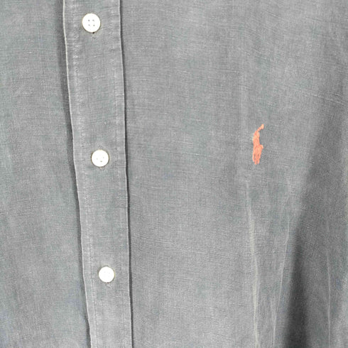 ラルフローレン RALPH LAUREN 90S CLASSIC FIT スモールポニー刺繍 L/S BDシャツ リネン シルク メンズ JPN:XXL