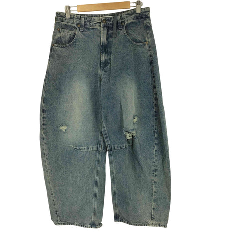 フリークスストア FREAKS STORE ワイドシルエット ダメージ加工 カーブ デニムパンツ メンズ JPN:M
