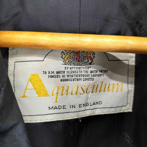 アクアスキュータム AQUASCUTUM MADE IN ENGLAND シルクステンカラーコート メンズ