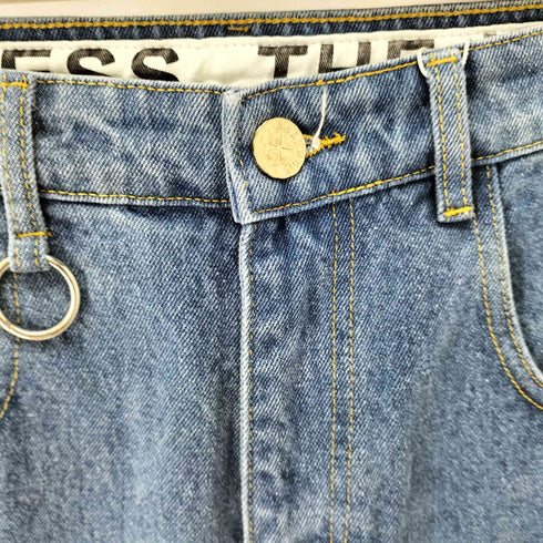AHBUMBLE サイドデザインテーパードデニムパンツ レディース