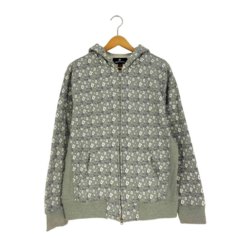 アンディフィーテッド UNDEFEATED 総柄 U-MAN ジップアップパーカー メンズ L