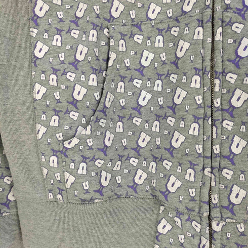 アンディフィーテッド UNDEFEATED 総柄 U-MAN ジップアップパーカー メンズ L