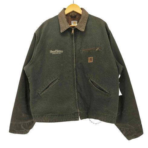 カーハート Carhartt 1997年 USA製 J97 MOSモスグリーン 企業ロゴ 裏地ブランケット デトロイトジャケット DETROIT JACKET メンズ JPN:XL