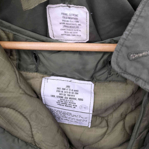 ユーエスアーミー U.S. ARMY 70S 72年会計 M-65 Fishtail Parka フィッシュテールパーカー ライナー付き 真鍮ジップ メンズ LARGR-REGULAR
