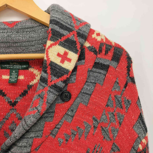 ローレンジーンズカンパニー LAUREN JEANS COMPANY ネイティブ柄 コットンニット カーディガン レディース import:XL