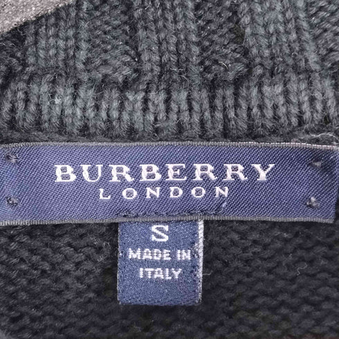 バーバリーロンドン BURBERRY LONDON イタリア製 ノバチェック スナップボタン タートルネック コットンニットベスト レディース import:S