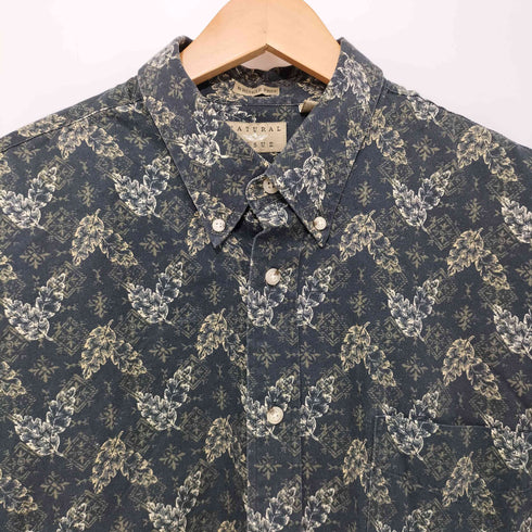 ナチュラルイシュー NATURAL ISSUE 総柄 L/S BD コットン シャツ メンズ import:XL