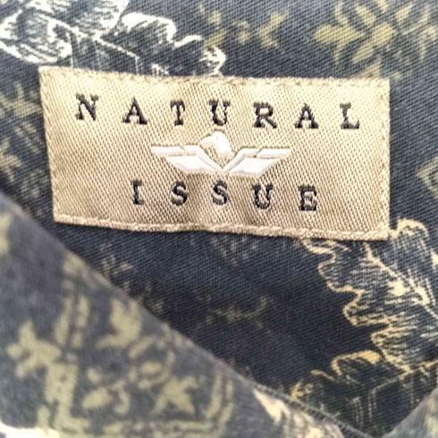 ナチュラルイシュー NATURAL ISSUE 総柄 L/S BD コットン シャツ メンズ import:XL