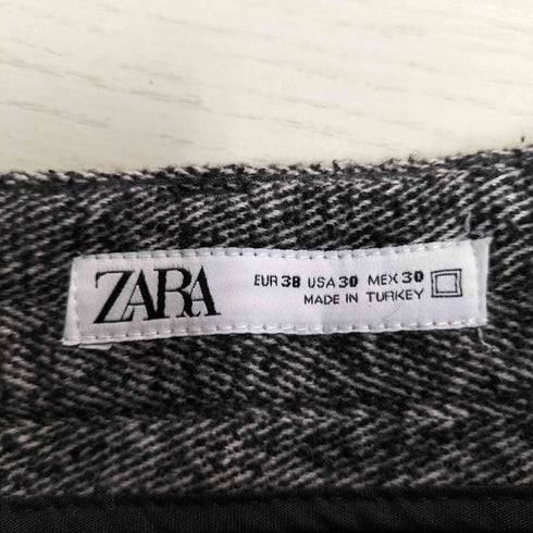 ザラ ZARA ヘリンボーン ワイドフィット ストラクチャーパンツ メンズ EUR:38