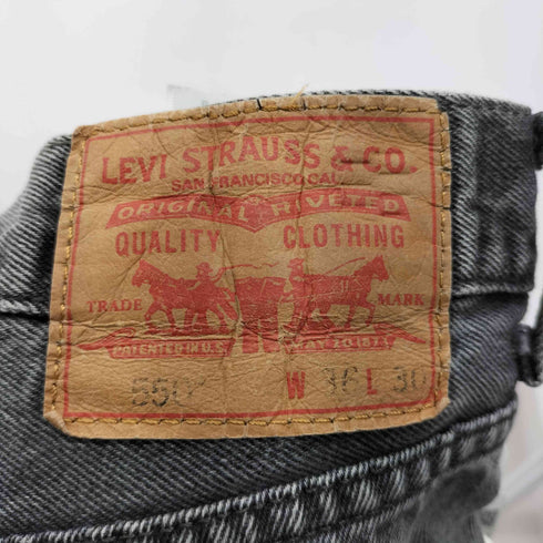 リーバイス Levis 550 ブラックデニムパンツ ダメージ加工 テーパードバギー メンズ 36/30