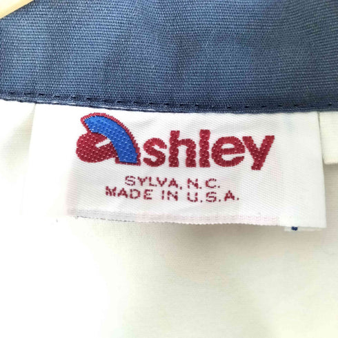 ASHLEY 90S USA製 企業ロゴ刺繍 レーシングS/S シャツ メンズ import:L