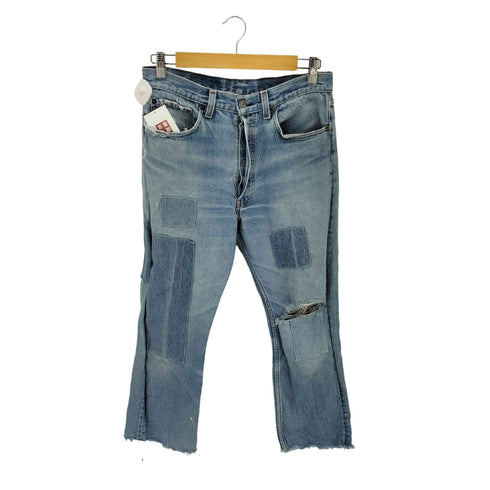 リーバイス Levis 90S リペア ボタンフライデニムパンツ ボタン裏552刻印 カットオフ加工 メンズ