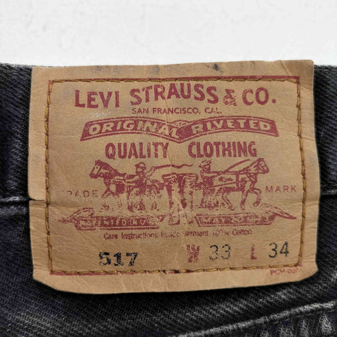 リーバイス Levis MADE IN THE PHILIPPINES 517 後染めブラック ブーツカットデニムパンツ ボタン裏359 メンズ W33 L34