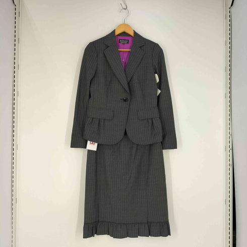 ソニアリキエル SONIA RYKIEL ストライプ柄セットアップ フリルスカート スラックスパンツ レディース 38