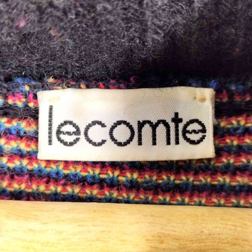 lecomte ユーロ古着 総柄 タートルネックニット メンズ