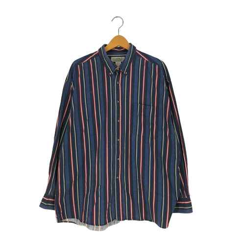 ナチュラルイシュー NATURAL ISSUE ストライプ コットン ボタンダウンシャツ メンズ import:XL