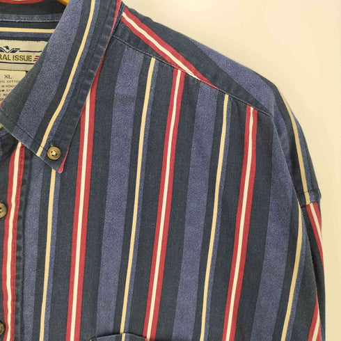 ナチュラルイシュー NATURAL ISSUE ストライプ コットン ボタンダウンシャツ メンズ import:XL