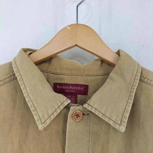 バナナリパブリック BANANA REPUBLIC 90s DENIM フラップポケットコットンL/Sシャツ メンズ import:XL
