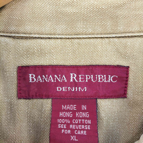 バナナリパブリック BANANA REPUBLIC 90s DENIM フラップポケットコットンL/Sシャツ メンズ import:XL