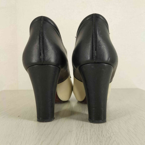 チエミハラ CHIE MIHARA レザー ツートン レースアップ ヒールパンプス レディース JPN:39