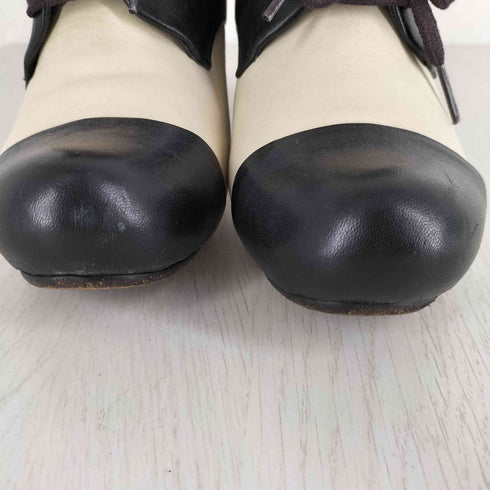 チエミハラ CHIE MIHARA レザー ツートン レースアップ ヒールパンプス レディース JPN:39