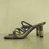 チャールズキース CHARLES & KEITH クロックエフェクト シリンドリカルヒールミュール Animal Print Blue レディース EUR:39