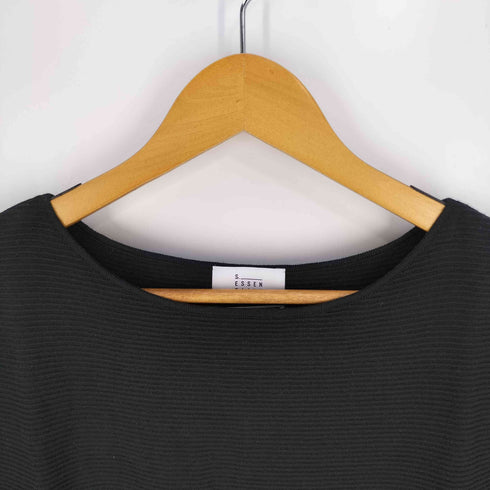 S.ESSENTIALS リブ切替 裾スリット コットンニットワンピース レディース JPN:38